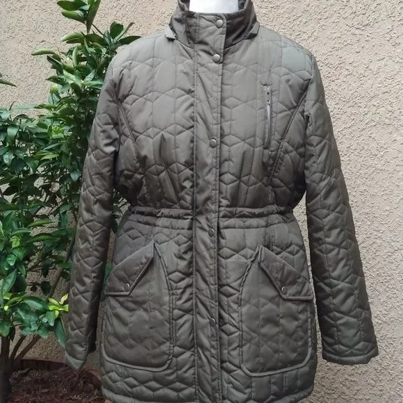 Harve Benard Quilted Anorak Parka Jacket Army Green  Sz XL NWoT - Picture 3 of 9